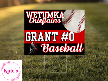 Wetumka Chieftains Baseball Yard Sign